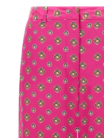 L'agence Pilar Printed Straight Trousers In Pink