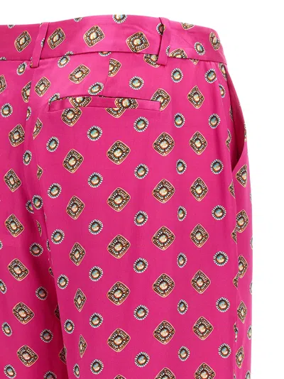 L'agence Pilar Printed Straight Trousers In Pink