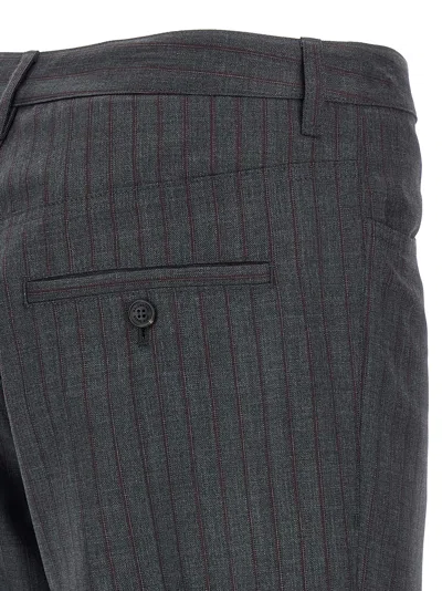 Balenciaga Tailored Pinstripe Trousers Featuring Pockets In Gray