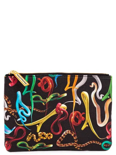 Seletti X Toiletpaper Snakes Pouch In Multi