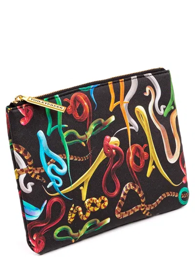 Seletti X Toiletpaper Snakes Pouch In Multi