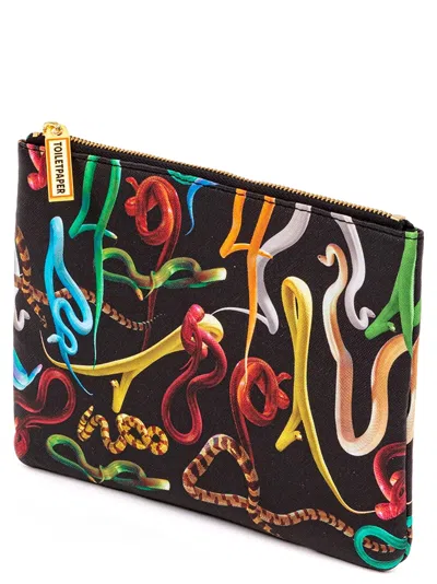 Seletti X Toiletpaper Snakes Pouch In Multi
