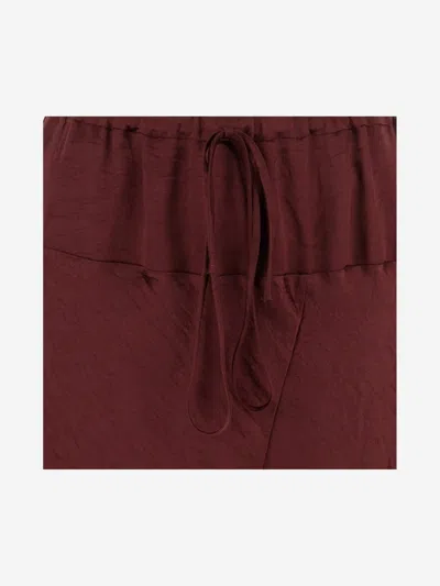 Lauren Manoogian Long Rayon Skirt With Drawstring In Burgundy