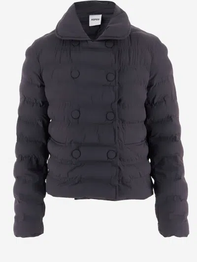 Aspesi Double-breasted Casual Jacket In Black