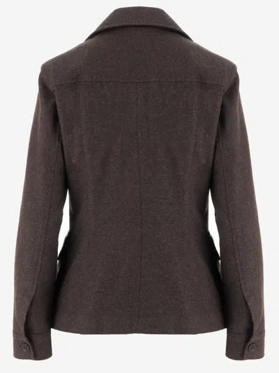 Aspesi Buttoned Flap-pocket Jacket In Brown