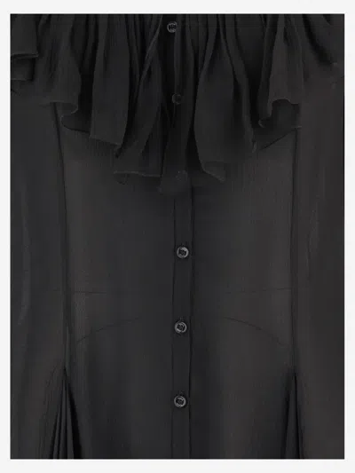 Chloé Chloè Flared Mini Dress In Silk Muslin In Black