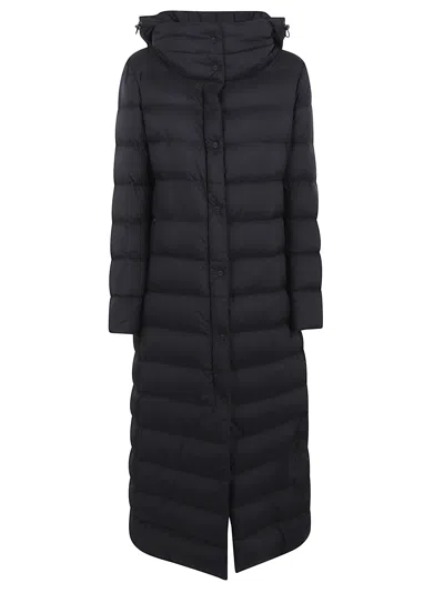 Herno Long Hooded Quilted Padded Outerwear In Black