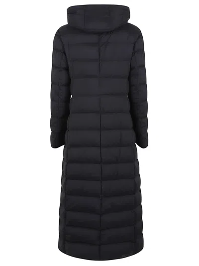 Herno Long Hooded Quilted Padded Outerwear In Black