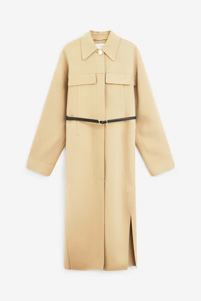 Sportmax "oil" Coat In Brown