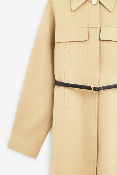 Sportmax "oil" Coat In Brown