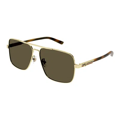 Pre-owned Gucci Women's  Square Sunglasses In Gold (gg_1289s_002)
