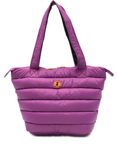 Save The Duck Quilted Tote Bag In Purple