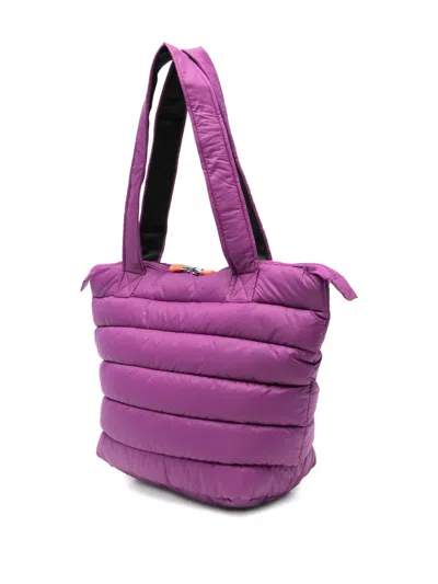 Save The Duck Quilted Tote Bag In Purple