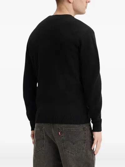 Levi's Logo-patch Crew-neck Sweater In Black