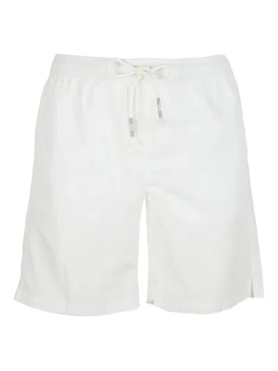 Eleventy Drawstring Beach Shorts In White