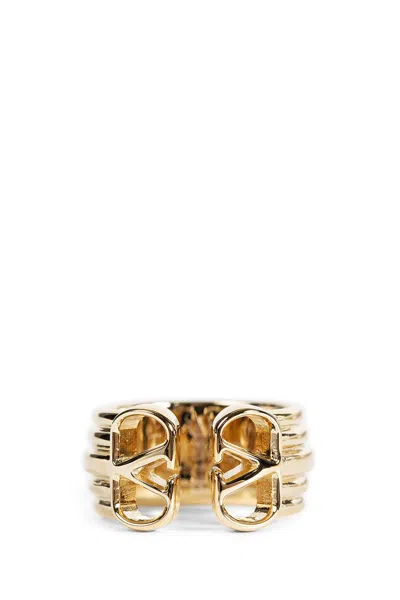 Valentino Vlogo Signature Metal Ring In Gold