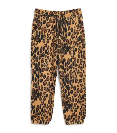 Mini Rodini Fleece Leopard Trousers In Animal Print