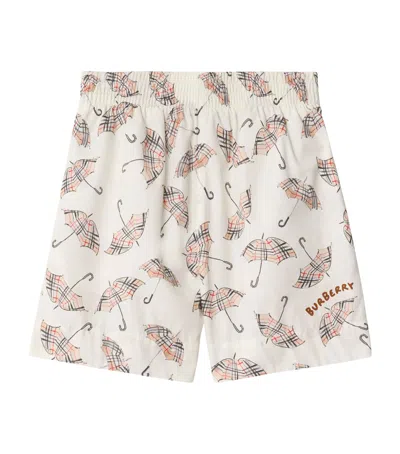 Burberry Cotton Umbrella Print Shorts In Multi
