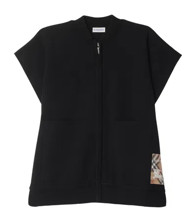 Burberry Wool-blend Ekd Cape In Black