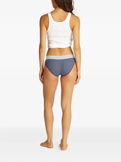 Calvin Klein Underwear Ribbed Logo Briefs In Blue