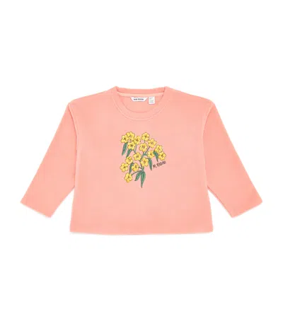 Mini Rodini Fleece Alpine-embroidered Sweater In Pink