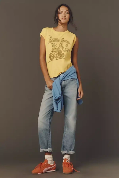 Mother The Boxy Goodie Goodie T-shirt Top In Yellow