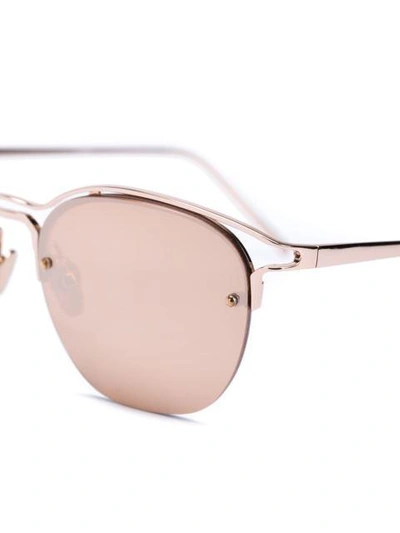 Shop Linda Farrow Square Frame Sunglasses In Metallic