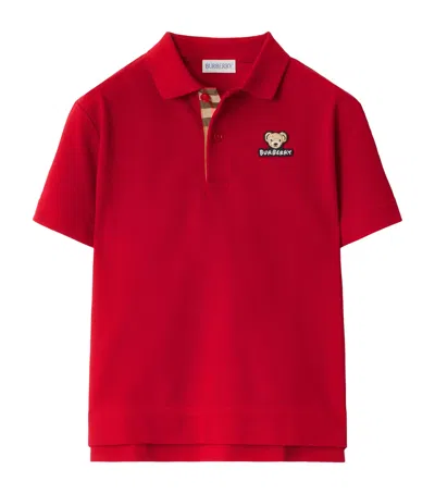 Burberry Short Sleeve Polo Shirt In Red