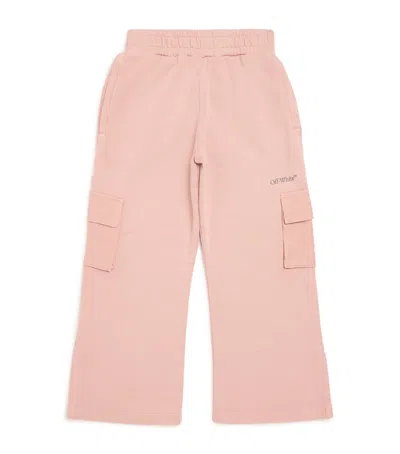 Off-white Cotton Cargo Sweatpants In Pink
