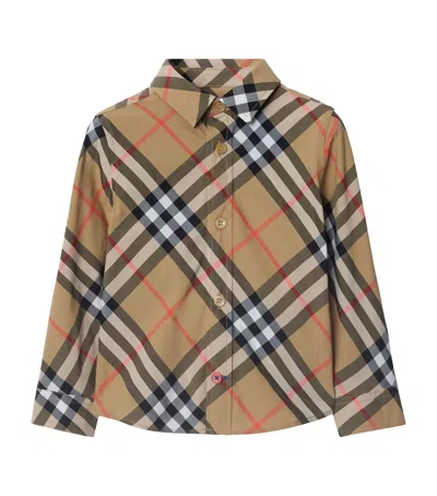 Burberry Cotton  Check Long-sleeve Shirt In Brown