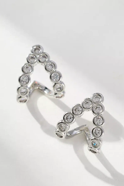 By Anthropologie Crystal Triangle Huggie Hoop Earrings In Metallic
