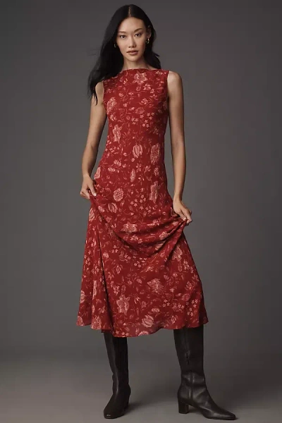 Reformation Prescott Boat-neck Maxi Dress In Multi