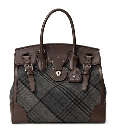 Ralph Lauren Wool-leather Soft Ricky 33 Top-handle Bag In Brown