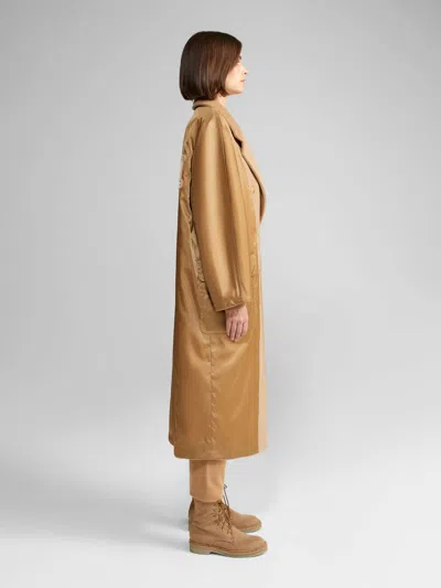 Max Mara Classic Lapel Coat In Brown