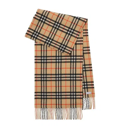 Burberry Cashmere Check Scarf In Brown