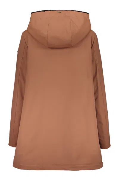 Herno Hooded Parka Jacket In Brown
