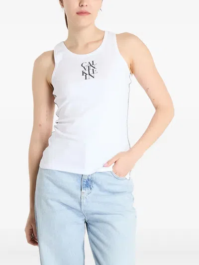 Calvin Klein Logo-print Tank Top In White