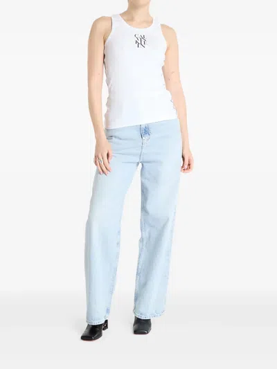 Calvin Klein Logo-print Tank Top In White