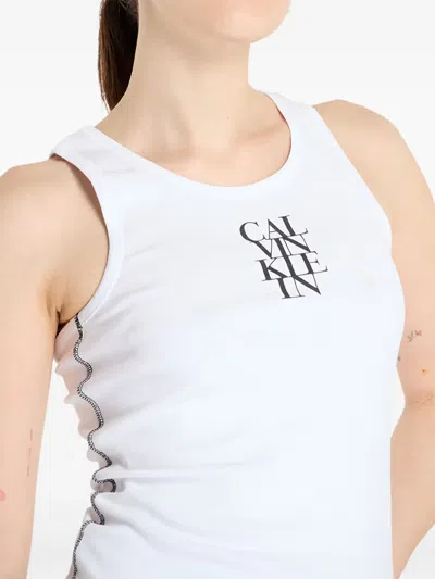 Calvin Klein Logo-print Tank Top In White