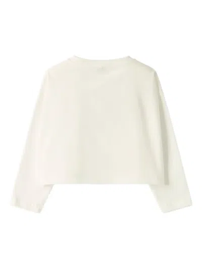 Il Gufo Flower-print Long-sleeve T-shirt In White