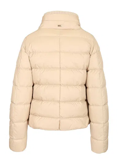 Herno Padded Down Jacket Coats Brown In Gold