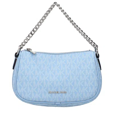 Michael Kors Light Blue Fabric Handbags In Blue