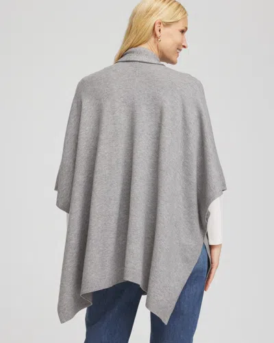 Chico's Long Knit Ruana In Gray In Gray