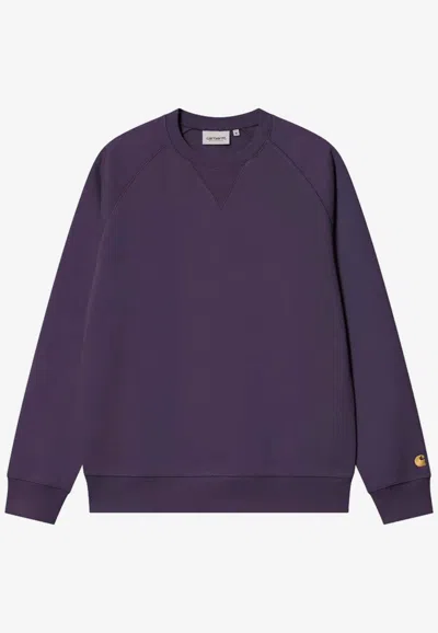 Carhartt Logo-embroidered Sweatshirt In Purple
