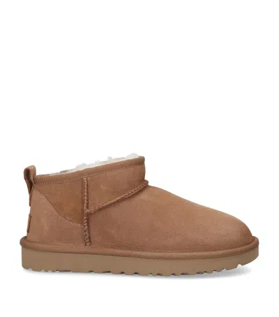 Ugg Classic Ultra Mini Suede Boots For Woman In Brown