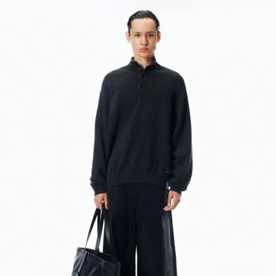 Alexander Wang Turtleneck Henley In Gray