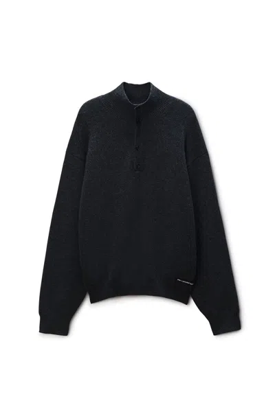 Alexander Wang Turtleneck Henley In Gray