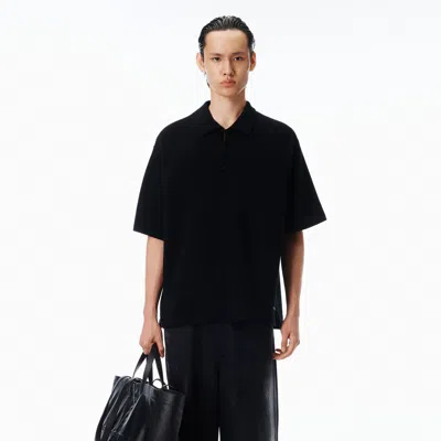 Alexander Wang Wool Polo Shirt In Black