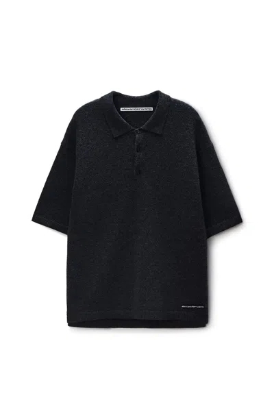 Alexander Wang Wool Polo Shirt In Gray
