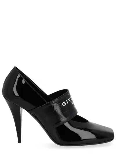 Givenchy Tape Sliced Square Pumps In Patent Leather In Black
